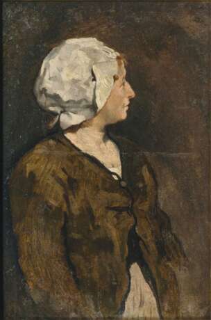 Thomas Herbst (Hamburg 1848 - Hamburg 1915). Woman with white Hood. - photo 1
