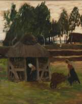 Otto Modersohn (Soest 1865 - Fischerhude 1943). Making Turf.