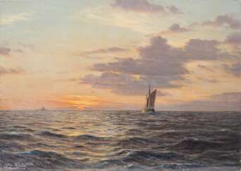 Johannes Holst (Hamburg-Altenwerder 1880 - Hamburg-Altenwerder 1965). Sunset.