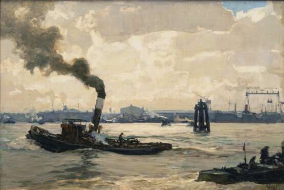 Erich Kips (Berlin 1869 - Berlin 1945). Hamburg Tug Boat. - photo 1