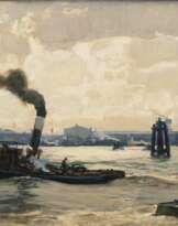 Erich Kips (Berlin 1869 - Berlin 1945). Hamburg Tug Boat.