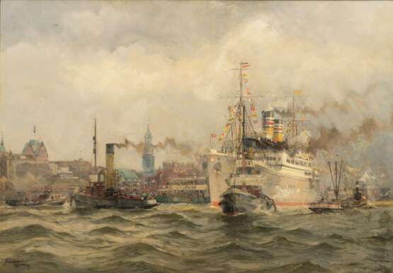 Adolf Mühlhan (Hannover 1886 - Hamburg 1970). Port of Hamburg. - фото 1