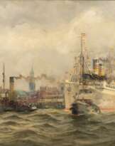 Adolf Mühlhan (Hannover 1886 - Hamburg 1970). Port of Hamburg.