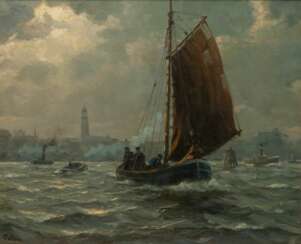 Paul Wolde (Köln 1885 - Geesthacht 1948). Port of Hamburg.