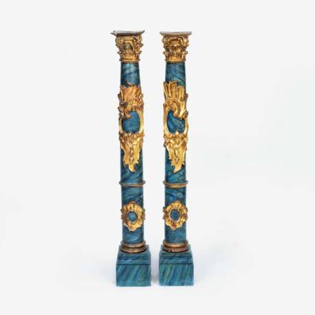Pair of decorative Rococo Columns. - photo 1