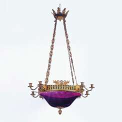 A Russian Ormulu-Mounted and Rare Amethyst Glass Chandelier.