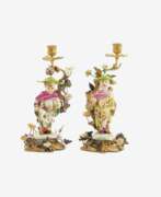 Иоганн Иоахим Кендлер. Johann Joachim Kaendler (Fischbach/Sachsen 1706 - Meissen 1775). Pair of Chinese boys with cabbage leaf hats as candlesticks in ormolu mount.