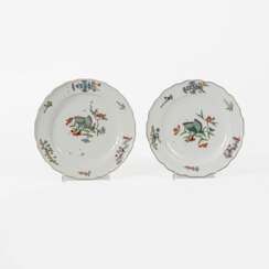 A Pair of Plates with Kakiemon Decor "Butterflies".