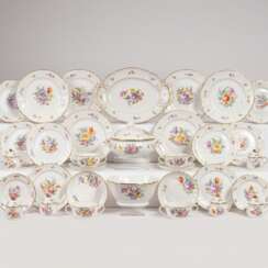 A Dinner Service with Floral Painting.