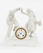 Юлиус Конрад Хентшель. Konrad Hentschel (Cölln b. Meißen 1872 - Meißen 1907). Table clock with dancing Farmer Couple.