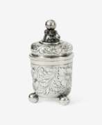 Metal objects. A Baroque Beaker with Lid.