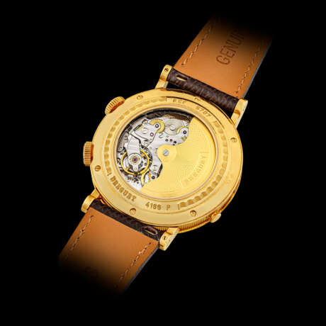 BREGUET. AN 18K GOLD AUTOMATIC ALARM WRISTWATCH WITH ALARM ON/OFF INDICATOR, ALARM POWER RESERVE INDICATOR, DUAL TIME AND DATE - фото 2