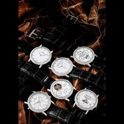 BLANCPAIN. A RARE SET OF SIX PLATINUM LIMITED EDITION WRISTWATCHES