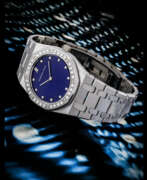 Адемар Пиге. AUDEMARS PIGUET. AN ATTRACTIVE 18K WHITE GOLD AND DIAMOND-SET WRISTWATCH WITH LAPIS LAZULI DIAL AND BRACELET