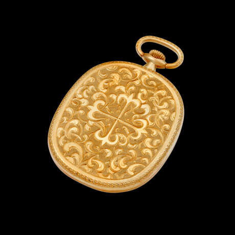 PATEK PHILIPPE. A VERY RARE 18K GOLD OPENFACE POCKET WATCH - фото 2