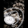 PATEK PHILIPPE. AN ATTRACTIVE 18K WHITE GOLD HUNTER CASE POCKET WATCH WITH BREGUET NUMERALS AND MATCHING 18K WHITE GOLD CHAIN - Marchandises aux enchères