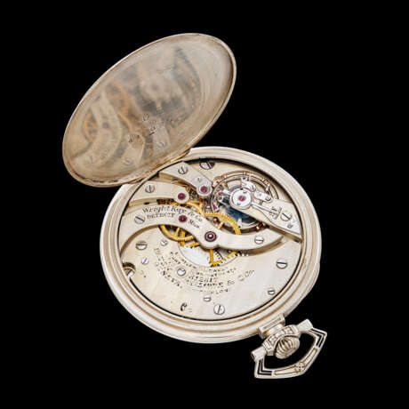 PATEK PHILIPPE. AN 18K WHITE GOLD OPEN FACE POCKET WATCH WITH “ART DECO” ENGRAVINGS - photo 4