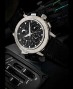 Минутный репетир. IWC. A VERY RARE AND ATTRACTIVE PLATINUM LIMITED EDITION MINUTE REPEATING PERPETUAL CALENDAR CHRONOGRAPH WRISTWATCH WITH MOON-PHASES