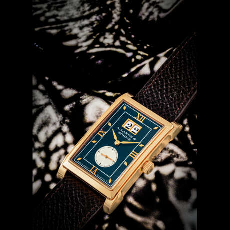 A. LANGE & S&#214;HNE. AN 18K PINK GOLD RECTANGULAR WRISTWATCH WITH OVERSIZED DATE - Foto 1