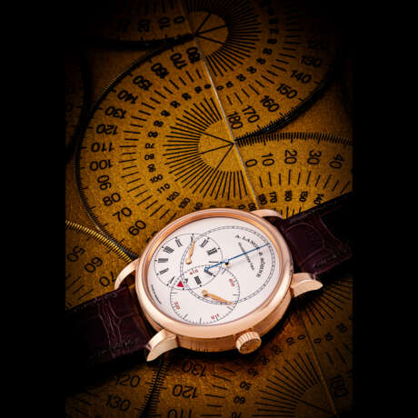 A. LANGE & S&#214;HNE. A RARE 18K PINK GOLD LIMITED EDITION WRISTWATCH WITH JUMPING SECONDS - фото 1