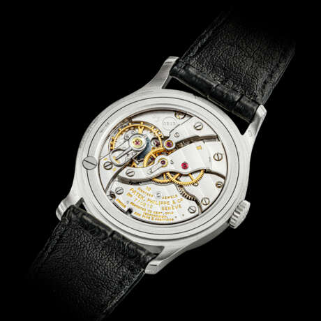 PATEK PHILIPPE. A RARE AND ATTRACTIVE 18K WHITE GOLD WRISTWATCH WITH SWEEP CENTRE SECONDS - Foto 3