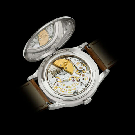 PATEK PHILIPPE. A RARE 18K WHITE GOLD AUTOMATIC WRISTWATCH WITH MARQUETRY DIAL FEATURING MOUNTAIN LANDSCAPE - photo 3