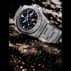 ROLEX. A STAINLESS STEEL AUTOMATIC WRISTWATCH WITH SWEEP CENTRE SECONDS, DATE, 24 HOUR DISPLAY AND BRACELET