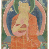 AN EXTREMELY LARGE AND RARE PAINTED BANNER OF BUDDHA - фото 1