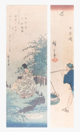 Lot 2 Tanzaku-Blätter von Hiroshige (1797–1858) - фото 1