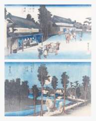 Lot 2 Farbholzschnitte von Hiroshige (1797–1858)