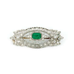 Emerald-Diamond-Brooch