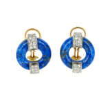 Lapis Lazuli-Diamond-Ear Clips - photo 1