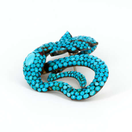 Snake-Turquoise-Brooch - photo 2