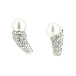 Pearl-Diamond-Ear Clip Ons