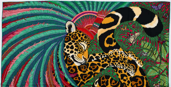 Hermès. Schal "Jaguar Quetzal" - Foto 3