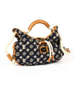 Product catalog. Louis Vuitton. Limited Edition Navy Blue Bulles MM Canvas Handbag