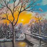 Bridge to the winter forest Leinwand Acryl Impressionismus Winterlandschaft Ukrayna 2024 - Foto 1