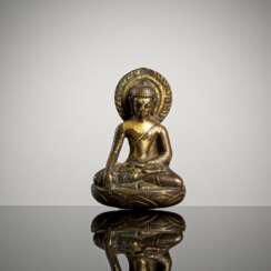 Kleine feuervergoldete Bronze des Buddha Shakyamuni
