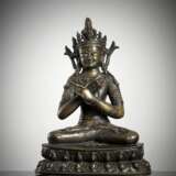 Bronze des Vajradhara mit Silbereinlagen - Foto 1