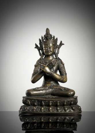 Bronze des Vajradhara mit Silbereinlagen - photo 1