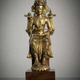 Feuervergoldete Bronze des sitzenden Maitreya - Foto 1