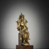 Feuervergoldete Bronze des sitzenden Maitreya - Foto 2