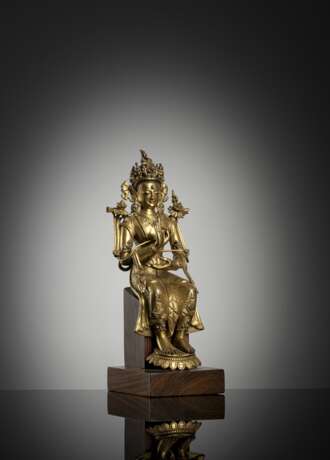 Feuervergoldete Bronze des sitzenden Maitreya - Foto 2