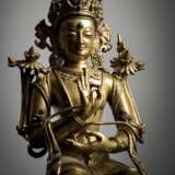Feuervergoldete Bronze des sitzenden Maitreya - Foto 3