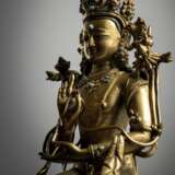 Feuervergoldete Bronze des sitzenden Maitreya - Foto 4