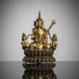 Partiell feuervergoldete Bronze des Padmasambhava - Prix ​​des enchères