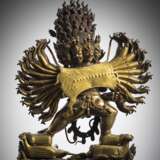 Große feuervergoldete Bronze des Vajrabhairava - Foto 2