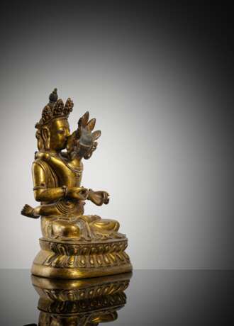 Feuervergoldete Bronze des Vajardhara mit Gefährtin - photo 1