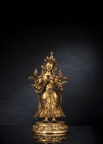 Feuervergoldete Bronze eines Bodhisattva - фото 1