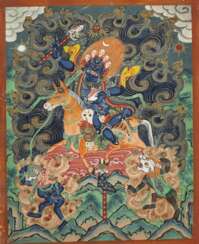 Thangka mit der Darstellung von Palden Lhamo